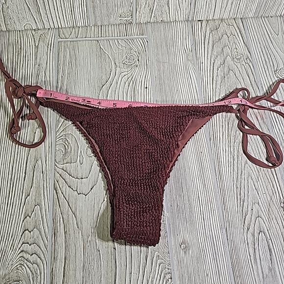 ZAFUL Burgundy 2 Piece String Bikini Bandau Top Swimsuit Womens Size 6 NEW - Picture 8 of 13